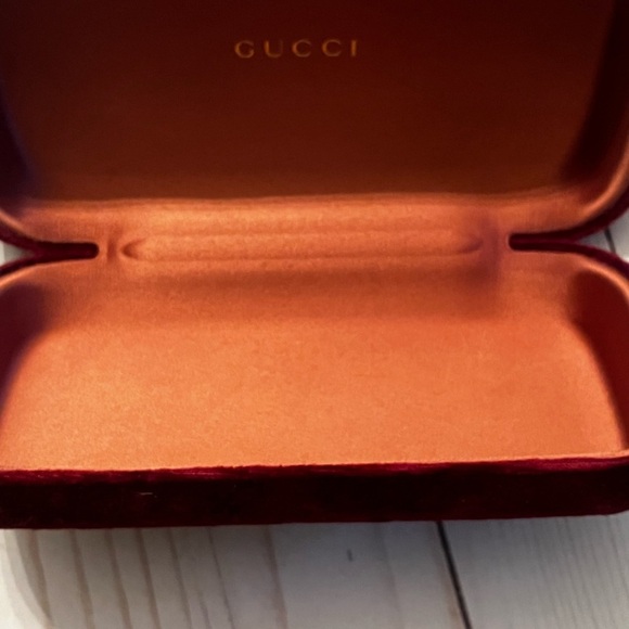 Gucci Glass Case Burgundy VELOUR VELVET Designer Sunglasses - Picture 3 of 5